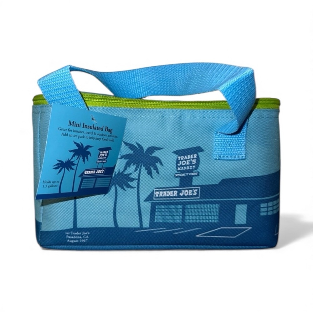 Trader Joe's Teal Mini Insulated Tote, New with Tags.